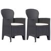 vidaXL Sedie da Giardino 2 pz con Cuscini in Plastica Marrone Rattan