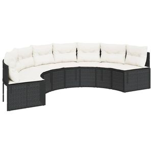 vidaXL Divano da Giardino con Cuscini Semicircolare in Polyrattan