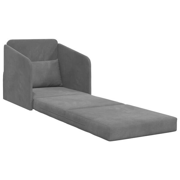 vidaXL Divano letto Grigio scuro 65 x 80 x 83 cm Velluto