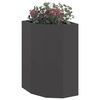 vidaXL Vaso d'angolo Nero 30 x 30 x 50 cm Acciaio