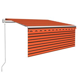 vidaXL Tenda Retrattile Automatica Parasole 3,5x2,5m Arancio e Marrone