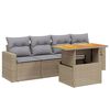 vidaXL Set Divano da Giardino 5 pz con Cuscini Beige in Polyrattan
