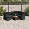 vidaXL Set Divani da Giardino con Cuscini 8 pz Nero in Polyrattan