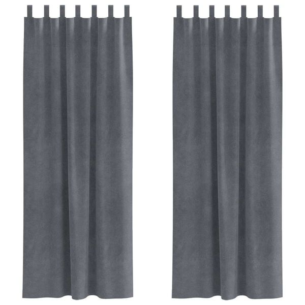 vidaXL Tende oscuranti 2 pcs Grigio chiaro 140 x 245 cm Velluto