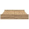 vidaXL Struttura letto con contenitore Rovere artigianale 135 x 190 cm