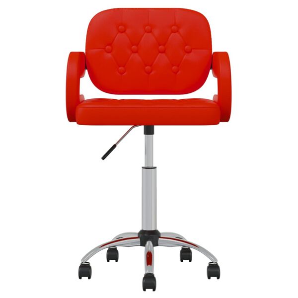 vidaXL Sedie Girevoli da Pranzo 2 pz Rosse in Similpelle