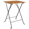 vidaXL Tavolo Bistrò Pieghevole 55x54x71cm Legno Massello Teak Acciaio