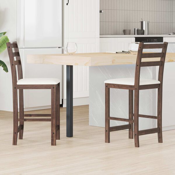 vidaXL Sedie da pranzo 2 pcs Marrone Chiaro 40 x 47,5 x 99,5 cm