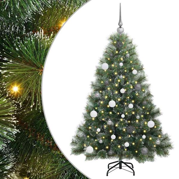 vidaXL Albero di Natale artificiale con 150 LED Verde 150 cm PE e PVC
