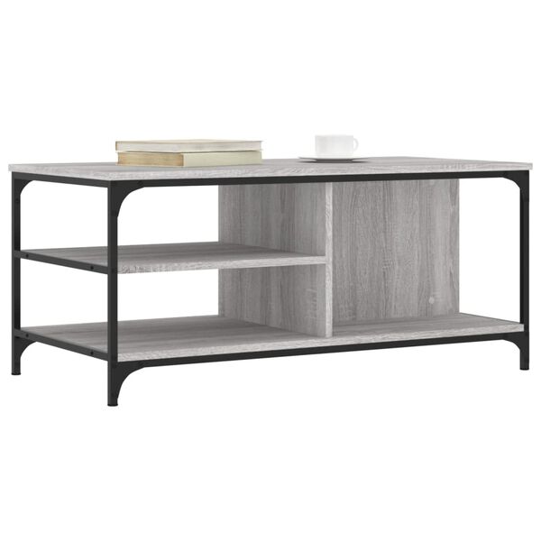 vidaXL Tavolino da Salotto grigio sonoma 100x50x45cm Legno Multistrato