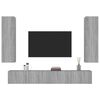 vidaXL Set di Mobili Porta TV 4 pz Grigio Sonoma in Legno Multistrato