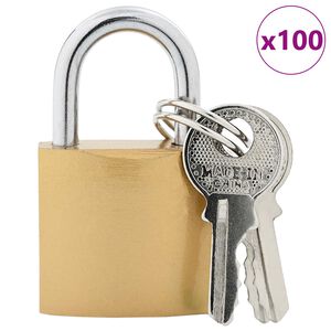 vidaXL U Lock con Chiavi 100 pcs Ottone Ferro