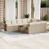 vidaXL Set Divani da Giardino 11 pz con Cuscini Beige in Polyrattan