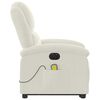 vidaXL Poltrona Alzapersona Massaggiante Elettrica Crema Velluto
