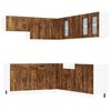 vidaXL Set Mobili da Cucina 11 pz Kalmar Rovere Fumo Legno Multistrato