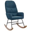 vidaXL Sedia a Dondolo Blu in Velluto