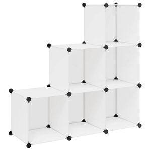 vidaXL Armadio Salvaspazio a Cubo con 6 Scomparti Bianco