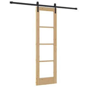 vidaXL Porta scorrevole ORKDAL Naturale e Nero 61 x 198,5 cm