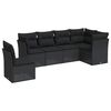 vidaXL Set Divano da Giardino 6 pz con Cuscini Nero in Polyrattan