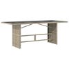 vidaXL Tavolo da Giardino Piano in Vetro Grigio 190x80x74cm Polyrattan