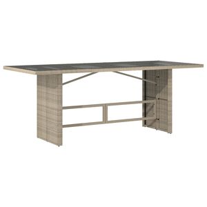 vidaXL Tavolo da Giardino Piano in Vetro Grigio 190x80x74cm Polyrattan