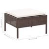 vidaXL Set Divani da Giardino 6 pz con Cuscini in Polyrattan Marrone