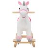 vidaXL Unicorno a Dondolo in Peluche 65x32x58 cm Bianco e Rosa