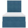 vidaXL Letto con contenitore e materasso Blu Scuro 100 x 200 cm