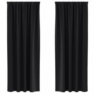 vidaXL Tende Blackout con Anelli 2 pz Nero 225 x 140 cm Poliestere
