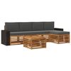 vidaXL Set di divani da esterno 6 pz Naturale e Antracite