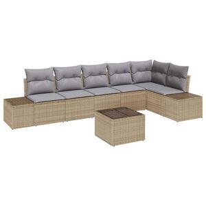 vidaXL Set Divano da Giardino Beige e Grigio Chiaro polyrattan