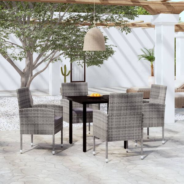 vidaXL Set Mobili da Pranzo per Giardino 5 pz Antracite