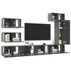 vidaXL Set Mobili TV 8 pz Grigio Lucido in Legno Multistrato