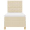 vidaXL Letto a molle con materasso Crema 100 x 200 cm Tessuto