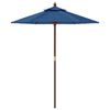 vidaXL Ombrellone da Giardino con Palo in Legno Azzurro 196x231 cm