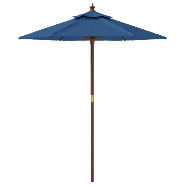 vidaXL Ombrellone da Giardino con Palo in Legno Azzurro 196x231 cm