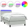 vidaXL Letto a Molle con Materasso e LED Grigio Chiaro 80x210 cm Velluto