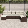 vidaXL Set Divano da Giardino 8 pcs Marrone e bianco Poly Rattan