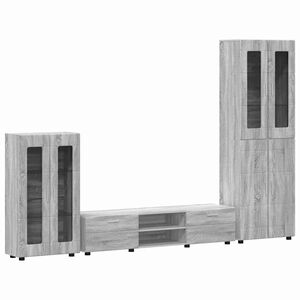 vidaXL Set mobile TV con porta FLORIN Grigio Sonoma Legno multistrato