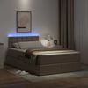 vidaXL Letto con contenitore e LED con led Cappuccino 120 x 190 cm