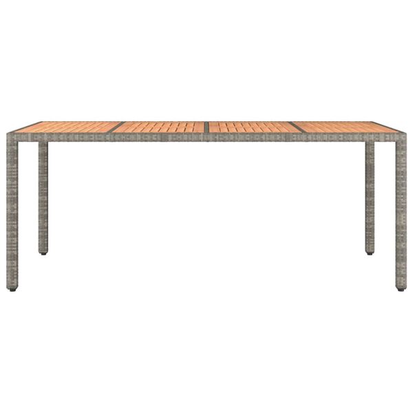 vidaXL Tavolo Giardino Piano Legno Grigio Polyrattan e Massello Acacia