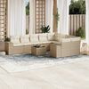 vidaXL Set Divano da Giardino 10 pz con Cuscini Beige in Polyrattan
