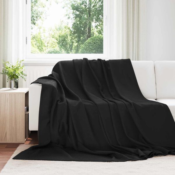 vidaXL Coperta Nero 240 x 220 cm Panno