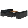 vidaXL Set Divano da Giardino 11 pz 10-Numero di posti Nero
