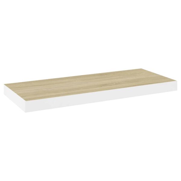 vidaXL Scaffali a Parete 4 pz Rovere e Bianco 60x23,5x3,8 cm in MDF