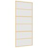 vidaXL Porta Scorrevole Dorata 90x205 Vetro Smerigliato ESG Alluminio