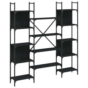 vidaXL Libreria Nera 155,5x24x166,5 cm in Legno Multistrato