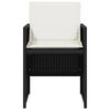 vidaXL Set da Pranzo da Giardino 5 pz Nero con Cuscini in Polyrattan