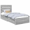 vidaXL Struttura del letto con cassetto Grigio Sonoma 90 x 190 cm