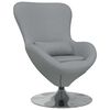 vidaXL Poltrona uovo Grigio chiaro 63 x 73 x 90 cm Tessuto